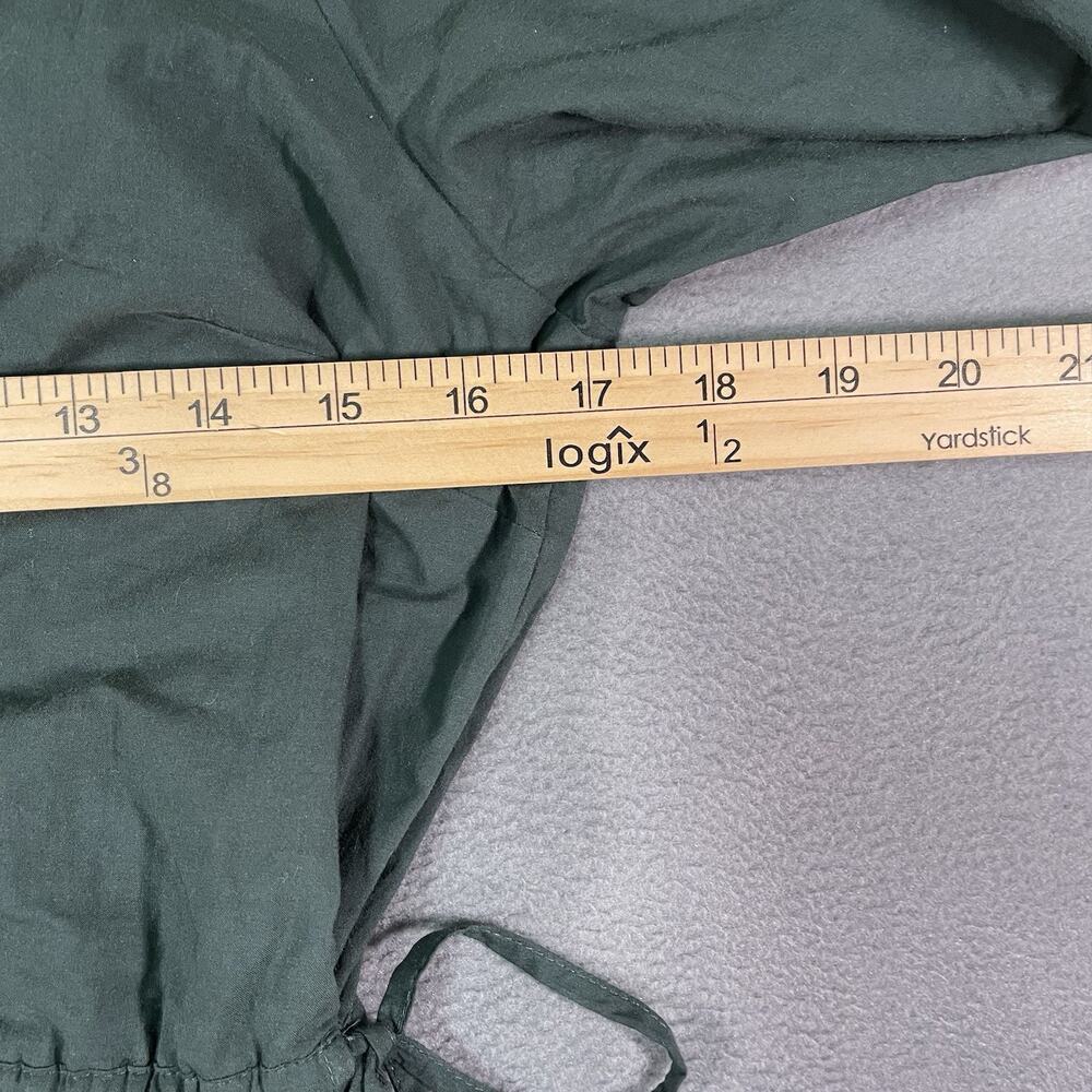 Madewell Emerald Green Poplin Long-Sleeve Faux Wrap Pockets Tiered Dress XXS - Picture 7 of 10